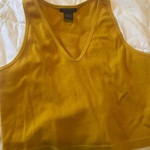 the Limited cropped mustard v neck tank